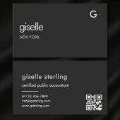 Modern Bookkeeper Accountant CPA Black QR Code Visitenkarte