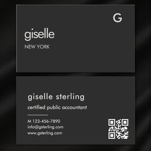 Modern Bookkeeper Accountant CPA Black QR Code Visitenkarte