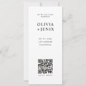 Modern Bookmark Photo Strip QR Code Wedding Save The Date (Rückseite)
