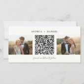 Modern Bookmark QR Code 2 Photo Save the Date (Rückseite)