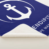 Modern Boote Monogram Navy Blue Sherpadecke (3/4)