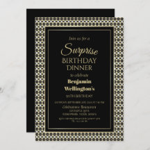 Modern Border Black Surprise 50. Geburtstag Abende