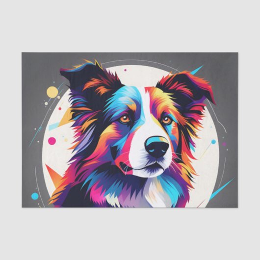 Modern Border Collie Abstrakt Seidenpapier (Vorderseite)