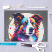 Modern Border Collie Abstrakt Seidenpapier (Handwerk)