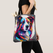 Modern Border Collie Abstrakt Tasche (Von Nahem)
