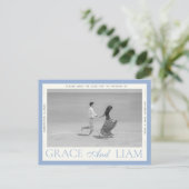 Modern Border Elegance Foto Rett Datum Postkarte (Stehend Vorderseite)