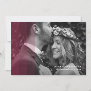 Modern Border Frohe Weihnachts-Foto Rot Feiertagskarte
