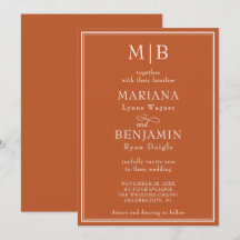 Modern Border Minimalistisch Boho Terracotta Weddi