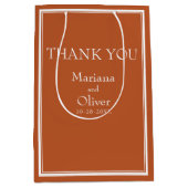 Modern Border Minimalistisch Terracotta Mittlere Geschenktüte (Vorderseite)