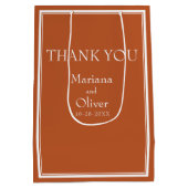 Modern Border Minimalistisch Terracotta Mittlere Geschenktüte (Rückseite)