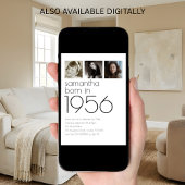 Modern Born in 1956 3 Photos 70th Birthday Party Einladung