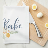 Modern Boss Babe Blue und Peach Geschirrtuch (Viertel Falte)