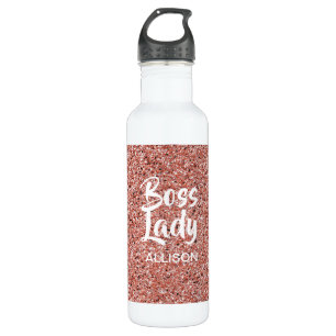 Modern Boss Lady Rose Gold Glitzer kundenspezifisc Edelstahlflasche