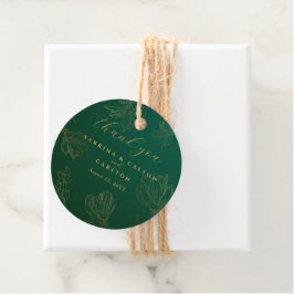Modern Botanic Golden Floral Green Vielen Dank Geschenkanhänger