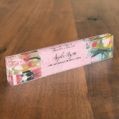 Modern Botanical Abstract Floral Personalized Namensplakette (Seite)