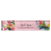 Modern Botanical Abstract Floral Personalized Namensplakette (Vorderseite)
