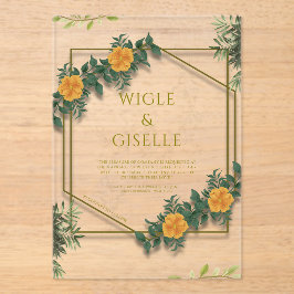 Modern Botanical Acrylic Wedding Invitation Acryleinladungen