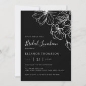 Modern Botanical Black Line Art Bridal Luncheon  Einladung (Vorderseite)