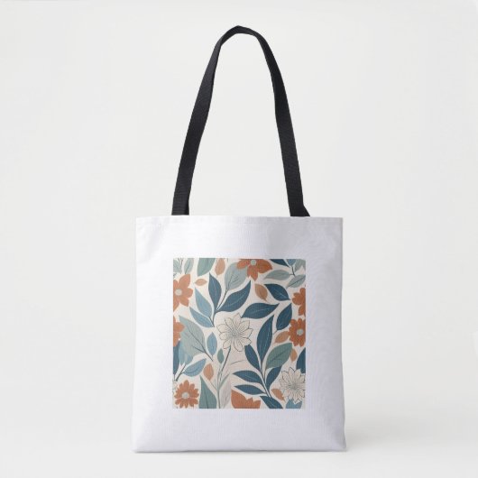 Modern Botanical Blooms – Terracotta & Blue Tasche (Vorderseite)