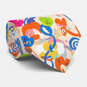 Modern Botanical – Bold Funky Floral Krawatte (Gerollt)