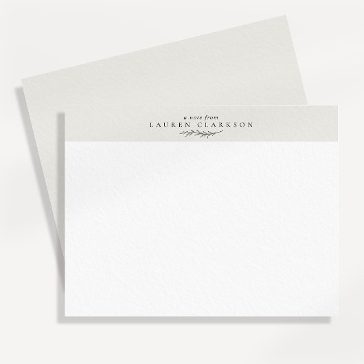 Modern Botanical Branch Logo Note Card Einladung
