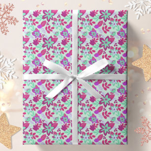 Modern Botanical Christmas Holiday Floral Geschenkpapier