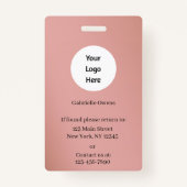 Modern Botanical Dusty Rose Boho Photo  Ausweis (Rückseite)