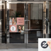 Modern Botanical Dusty Rose Boho Photo Script  Fensteraufkleber (Büro Tür)