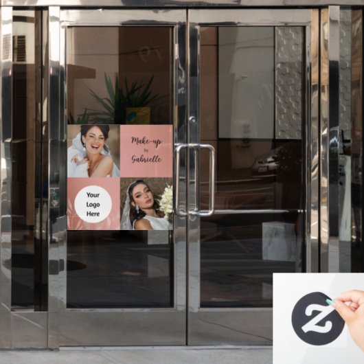 Modern Botanical Dusty Rose Boho Photo Script Fensteraufkleber (Büro Tür)