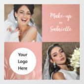 Modern Botanical Dusty Rose Boho Photo Script Fensteraufkleber (Blatt)