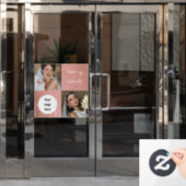 Modern Botanical Dusty Rose Boho Photo Script  Fensteraufkleber (Büro Tür)