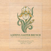 Modern Botanical Easter Blessings Acryleinladungen (Vorderseite)