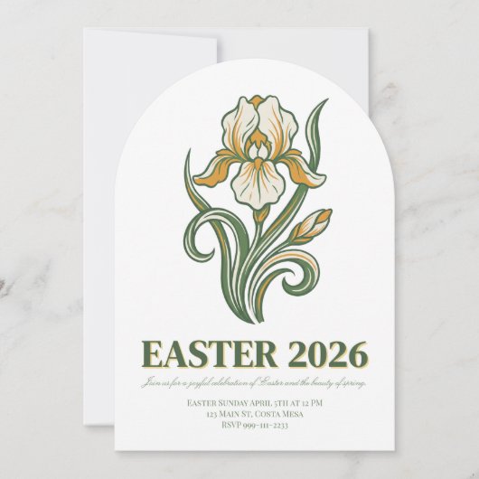 Modern Botanical Easter Blessings Einladung (Vorderseite)