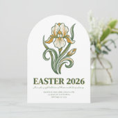 Modern Botanical Easter Blessings Einladung (Stehend Vorderseite)