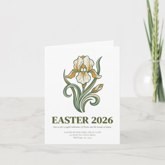 Modern Botanical Easter Blessings Einladung (Vorderseite)