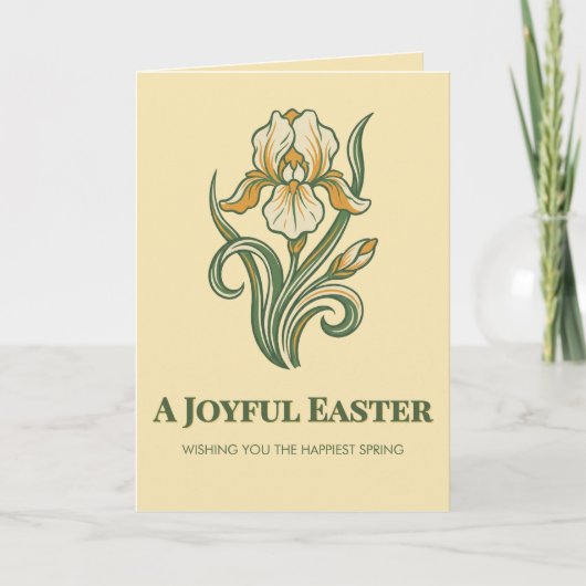 Modern Botanical Easter Blessings Karte (Vorderseite)