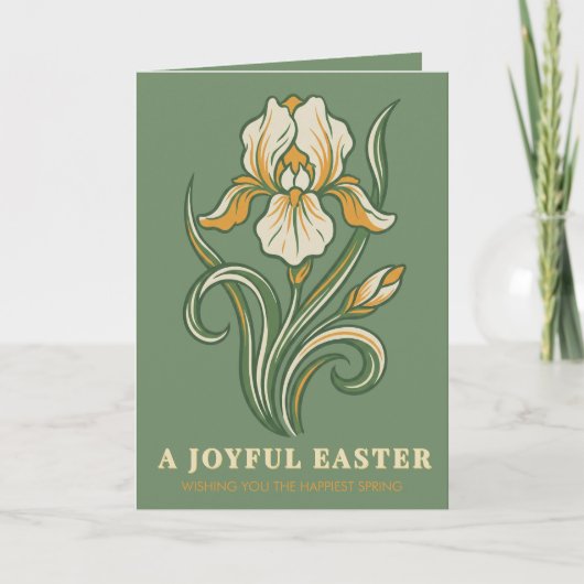 Modern Botanical Easter Blessings Karte (Vorderseite)