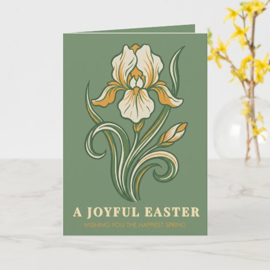Modern Botanical Easter Blessings Karte (Gelbe Blume)