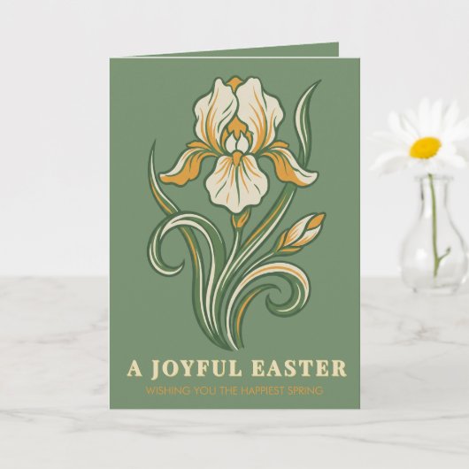 Modern Botanical Easter Blessings Karte (Kleine Pflanze)