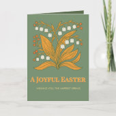 Modern Botanical Easter Blessings Karte (Vorderseite)