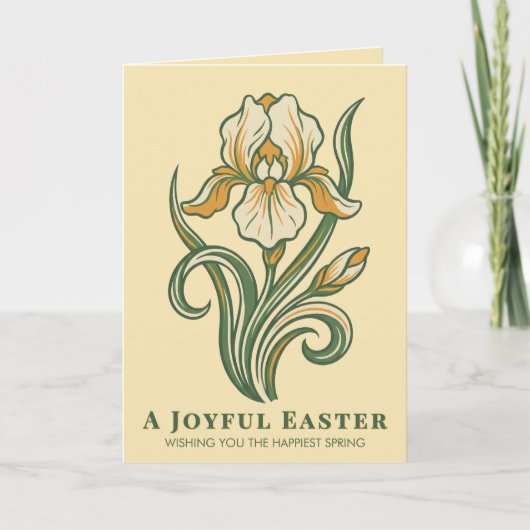 Modern Botanical Easter Blessings Karte (Vorderseite)
