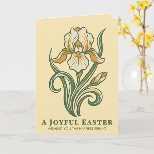Modern Botanical Easter Blessings Karte (Gelbe Blume)