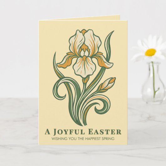 Modern Botanical Easter Blessings Karte (Kleine Pflanze)