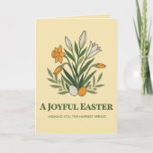 Modern Botanical Easter Blessings Karte (Vorderseite)
