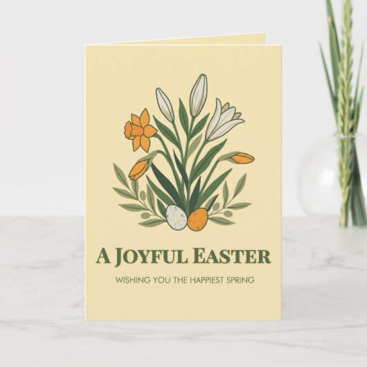Modern Botanical Easter Blessings Karte (Vorderseite)