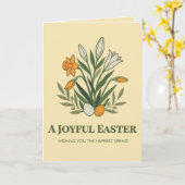 Modern Botanical Easter Blessings Karte (Gelbe Blume)