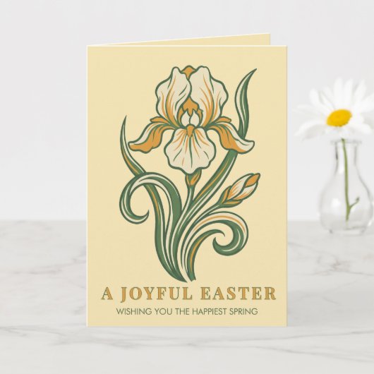 Modern Botanical Easter Blessings Karte (Kleine Pflanze)