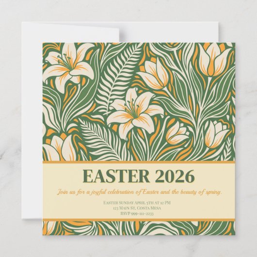 Modern Botanical Easter Blessings Magneteinladung (Vorderseite)