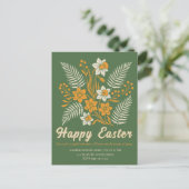 Modern Botanical Easter Blessings Postkarte (Stehend Vorderseite)
