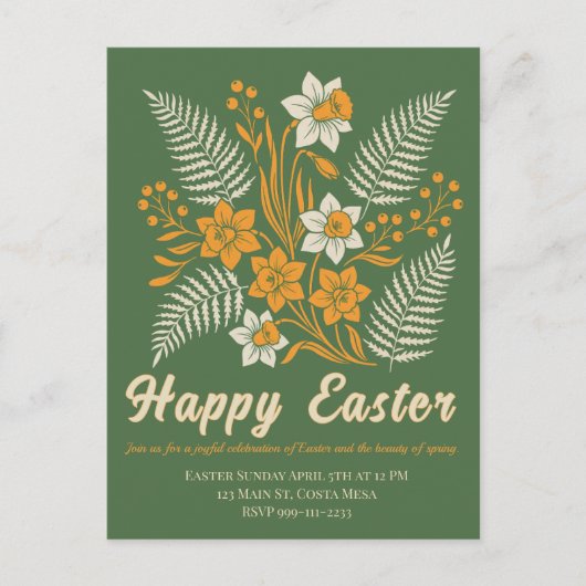 Modern Botanical Easter Blessings Postkarte (Vorderseite)